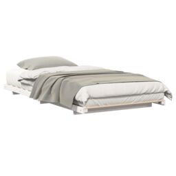 Berkfield Home Floor Bed Frame White 100 x 200 cm Solid pine wood - thumbnail 3
