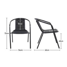 Living and Home Baldridge 4 Seater Dining Set in Black - thumbnail 3