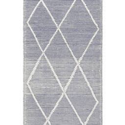 Wyld and Coco Cotton Handwoven Area Rug White and Blue 80 x 150 cm Rectangular - Size: 80 cm x 150 cm - thumbnail 2
