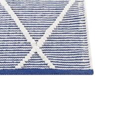 Wyld and Coco Cotton Handwoven Area Rug White and Blue 80 x 150 cm Rectangular - Size: 80 cm x 150 cm - thumbnail 5