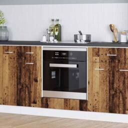Berkfield Home Oven Cabinet in Old Wood ‚Äì 60x46x81.5 cm Made from Engineered Wood in Brown - thumbnail 2
