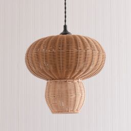 ValueLights Portobello Natural Rattan Mushroom Easy Fit Ceiling Pendant Lamp Shade - thumbnail 3