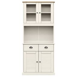 Berkfield Home Highboard VIGO White 78x40x175 cm Solid Wood Pine - Size: 78 x 40 x 175 cm - thumbnail 5
