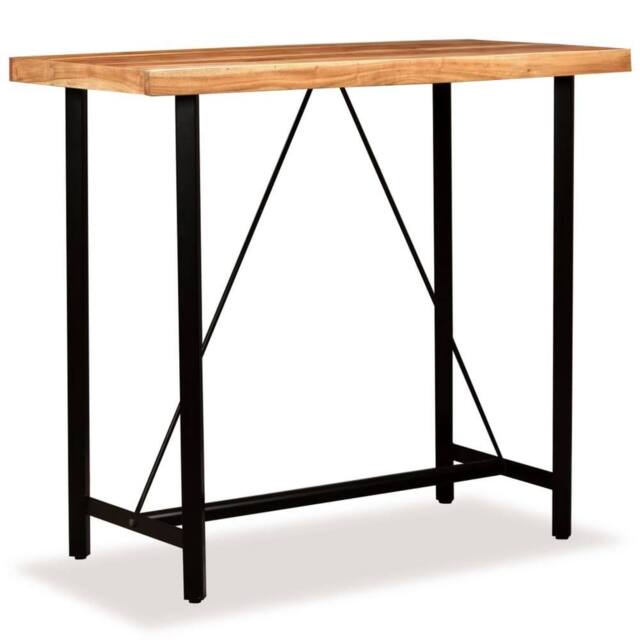 Berkfield Home Bar Table Solid Acacia Wood 120x60x107 cm in Brown - Size: 120 x 60 x 107 cm - image 1