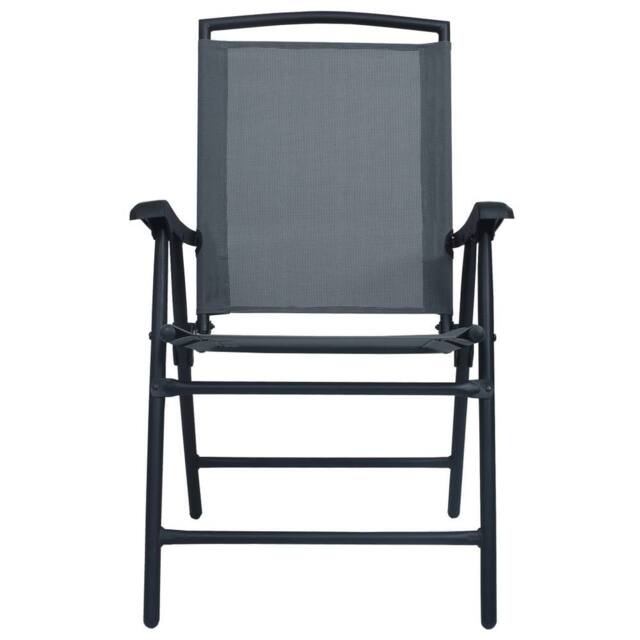Berkfield Home Comfortable Folding Garden Chairs 2 pcs Texilene Grey - image 1