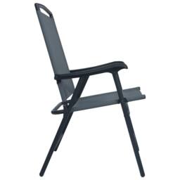 Berkfield Home Comfortable Folding Garden Chairs 2 pcs Texilene Grey - thumbnail 4