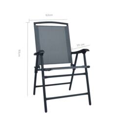 Berkfield Home Comfortable Folding Garden Chairs 2 pcs Texilene Grey - thumbnail 9