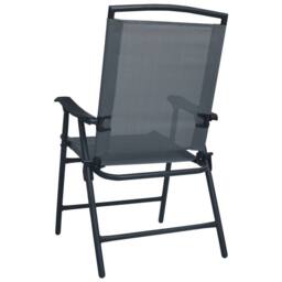 Berkfield Home Comfortable Folding Garden Chairs 2 pcs Texilene Grey - thumbnail 5