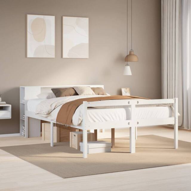Berkfield Home Bed Frame w/Drawers Frame Sonoma Oak 180x200 cm Super King in White - image 1