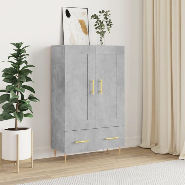 Berkfield Home Highboard Concrete Grey 69.5x31x115 cm Engineered Wood - image 1