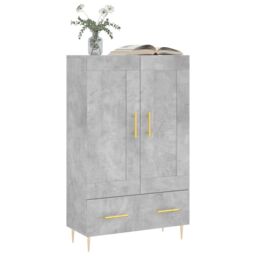 Berkfield Home Highboard Concrete Grey 69.5x31x115 cm Engineered Wood - thumbnail 3