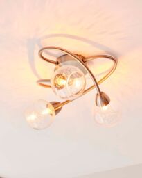 Pagazzi Callen Satin Nickel 3 Light Flush Ceiling Light in Silver - thumbnail 4