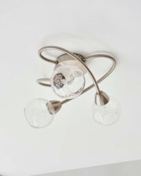 Pagazzi Callen Satin Nickel 3 Light Flush Ceiling Light in Silver - thumbnail 3