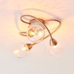 Pagazzi Callen Satin Nickel 3 Light Flush Ceiling Light in Silver - thumbnail 2