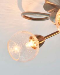 Pagazzi Callen Satin Nickel 3 Light Flush Ceiling Light in Silver - thumbnail 5