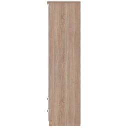 Ready Assembled 2 U Windsor Tall Triple 2 Drawer Mirror + Drawer Wardrobe (Ready Assembled) in Beige - thumbnail 2