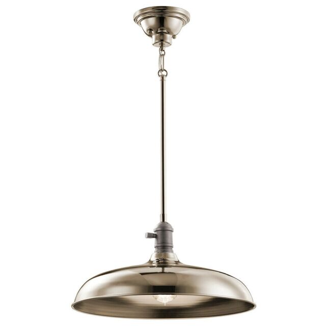 Loops 1 Bulb Ceiling Pendant Light Fitting Natural Brass LED E27 60W Bulb in Metallics