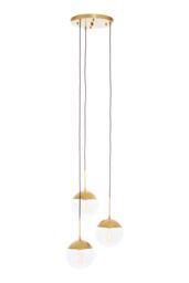 Orsina 3-Light Pendant With Adjustable Cords, Hanging Cluster Lamp With Globe Shades, Cluster Ceiling Fixture in Gold - thumbnail 5