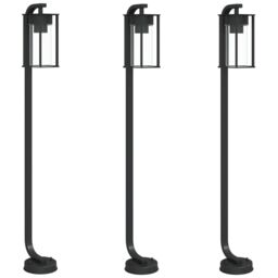 Berkfield Home Outdoor Floor Lamps 3pcs Black 100 cm Stainless Steel - thumbnail 2