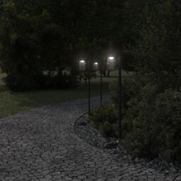 Berkfield Home Outdoor Floor Lamps 3pcs Black 100 cm Stainless Steel - thumbnail 3