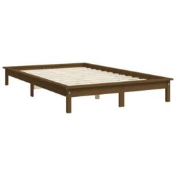 Berkfield Home Beautiful Bed Frame Honey Brown 140x190 cm Solid Wood Pine - thumbnail 4