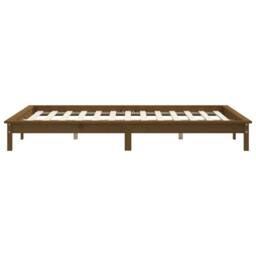 Berkfield Home Beautiful Bed Frame Honey Brown 140x190 cm Solid Wood Pine - thumbnail 6