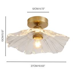 Emitto Ceiling Light Flower Clear Glass Fixture Chandelier Flush Mount 2 PCS in Gold - thumbnail 4