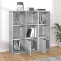 Berkfield Home Book Cabinet Concrete Grey 98x30x98 cm Engineered Wood - Size: 98 x 30 x 98 cm - thumbnail 3