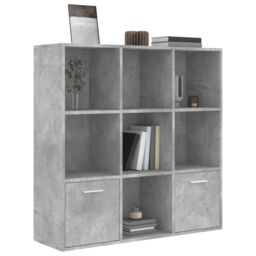 Berkfield Home Book Cabinet Concrete Grey 98x30x98 cm Engineered Wood - Size: 98 x 30 x 98 cm - thumbnail 4