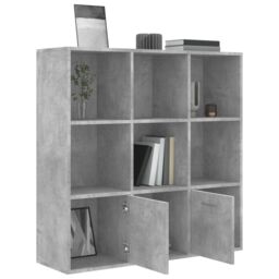 Berkfield Home Book Cabinet Concrete Grey 98x30x98 cm Engineered Wood - Size: 98 x 30 x 98 cm - thumbnail 5