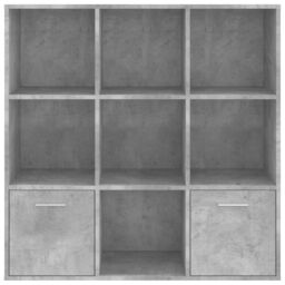 Berkfield Home Book Cabinet Concrete Grey 98x30x98 cm Engineered Wood - Size: 98 x 30 x 98 cm - thumbnail 6