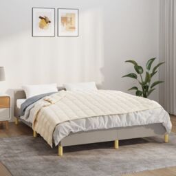 Berkfield Home Weighted Blanket Light Cream 120x180 cm 9 kg Fabric