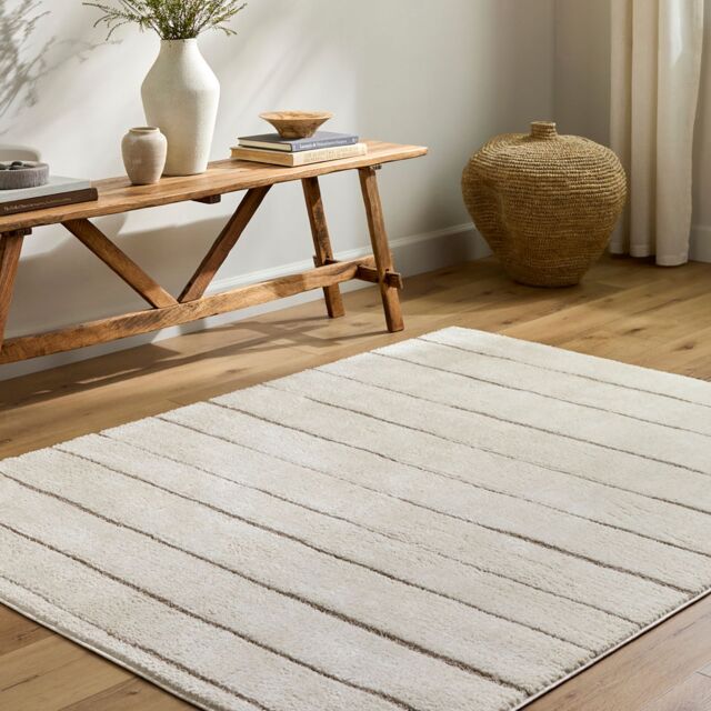 Livabliss Our Pnw Home-Cascade Ivory Brown Modern High Pile Living Dining Rug in Light Brown - Size: 160 cm x 215 cm - image 1