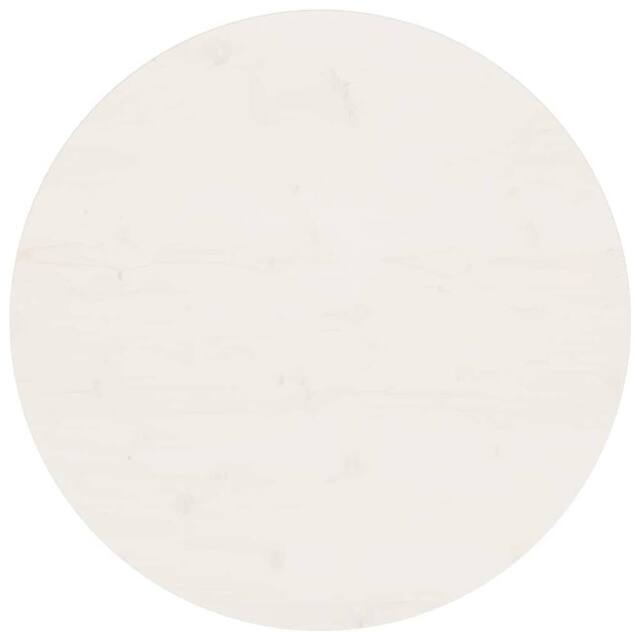 Berkfield Home Table Top Round White Ø70x3 cm Solid Wood Pine - Size: 70x3 cm - image 1