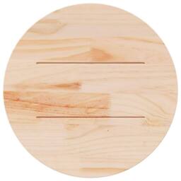 Berkfield Home Table Top Round White Ã˜70x3 cm Solid Wood Pine - Size: 70x3 cm - thumbnail 5