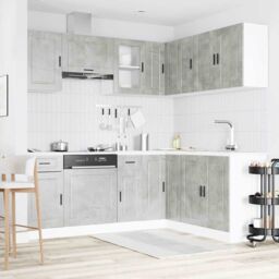 Berkfield Home 11 Piece Kitchen Cabinet Set Porto Concrete Grey Engineered Wood - thumbnail 3