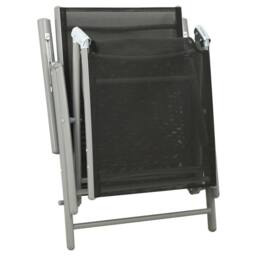 Berkfield Home 3 Piece Garden Lounge Set Textilene & Aluminium Silver in Black - thumbnail 6