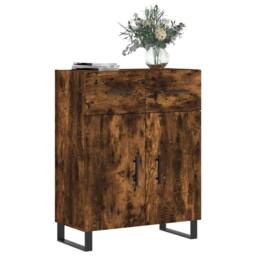 Berkfield Home Sideboard Smoked Oak 69.5x34x90 cm Engineered Wood in Brown - thumbnail 3