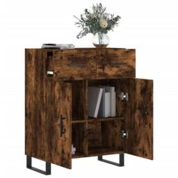 Berkfield Home Sideboard Smoked Oak 69.5x34x90 cm Engineered Wood in Brown - thumbnail 4