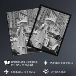 "Artery8 Social Justice Newsboy Dorothea Lange Wall Art Poster Print in Grey - Size: W12"" x H16""" - thumbnail 2