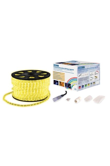 Netagon Static LED Rope Light Kit With Wiring Accessories Kit 45m Yellow - image 1