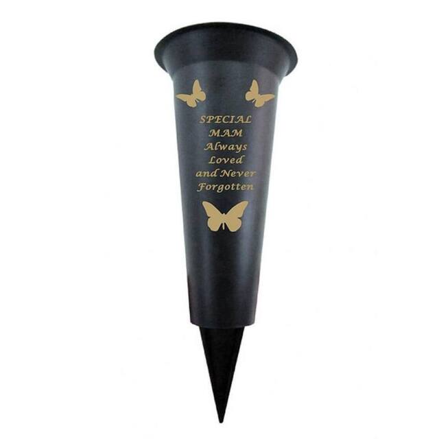 David Fischhoff Memorial Grave Plastic Spike Vase - Mam in Black - image 1