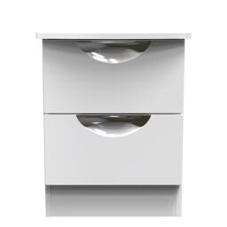 Ready Assembled 2 U Holborn 2 Drawer Bedside Cabinet (Ready Assembled) in White - Size: Small - thumbnail 2
