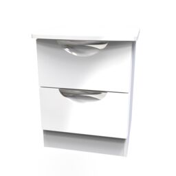 Ready Assembled 2 U Holborn 2 Drawer Bedside Cabinet (Ready Assembled) in White - Size: Small - thumbnail 7
