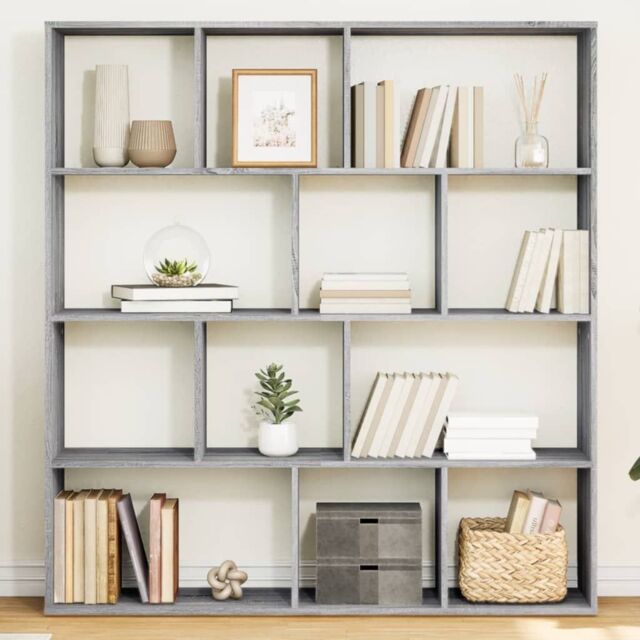 Berkfield Home Book Cabinet Grey Sonoma 132x29x141.5 cm Engineered Wood - image 1