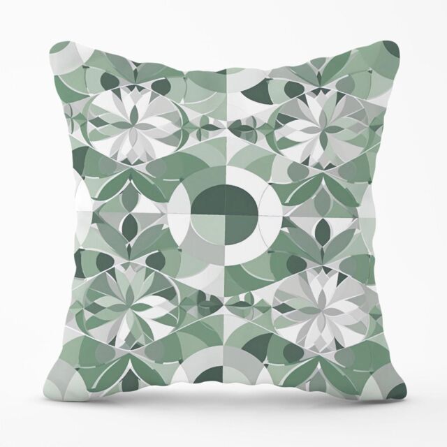 Warren Reed - Designer Geometric Pastel Green Outdoor Cushion - Size: 60 cm x 60 cm - image 1
