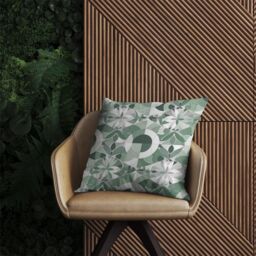Warren Reed - Designer Geometric Pastel Green Outdoor Cushion - Size: 60 cm x 60 cm - thumbnail 2