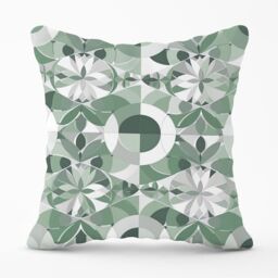 Warren Reed - Designer Geometric Pastel Green Outdoor Cushion - Size: 60 cm x 60 cm - thumbnail 1