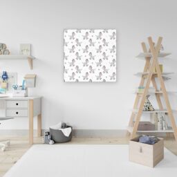 "Warren Reed - Designer Cute Hand Drawn Zebra Canvas in White - Size: W30"" x H30""" - thumbnail 3