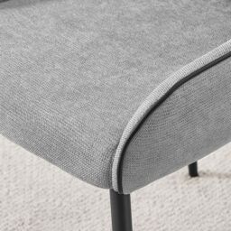 FurnitureboxUK Beaumont 2x Fabric Black Leg Dining Chair in Grey - thumbnail 6